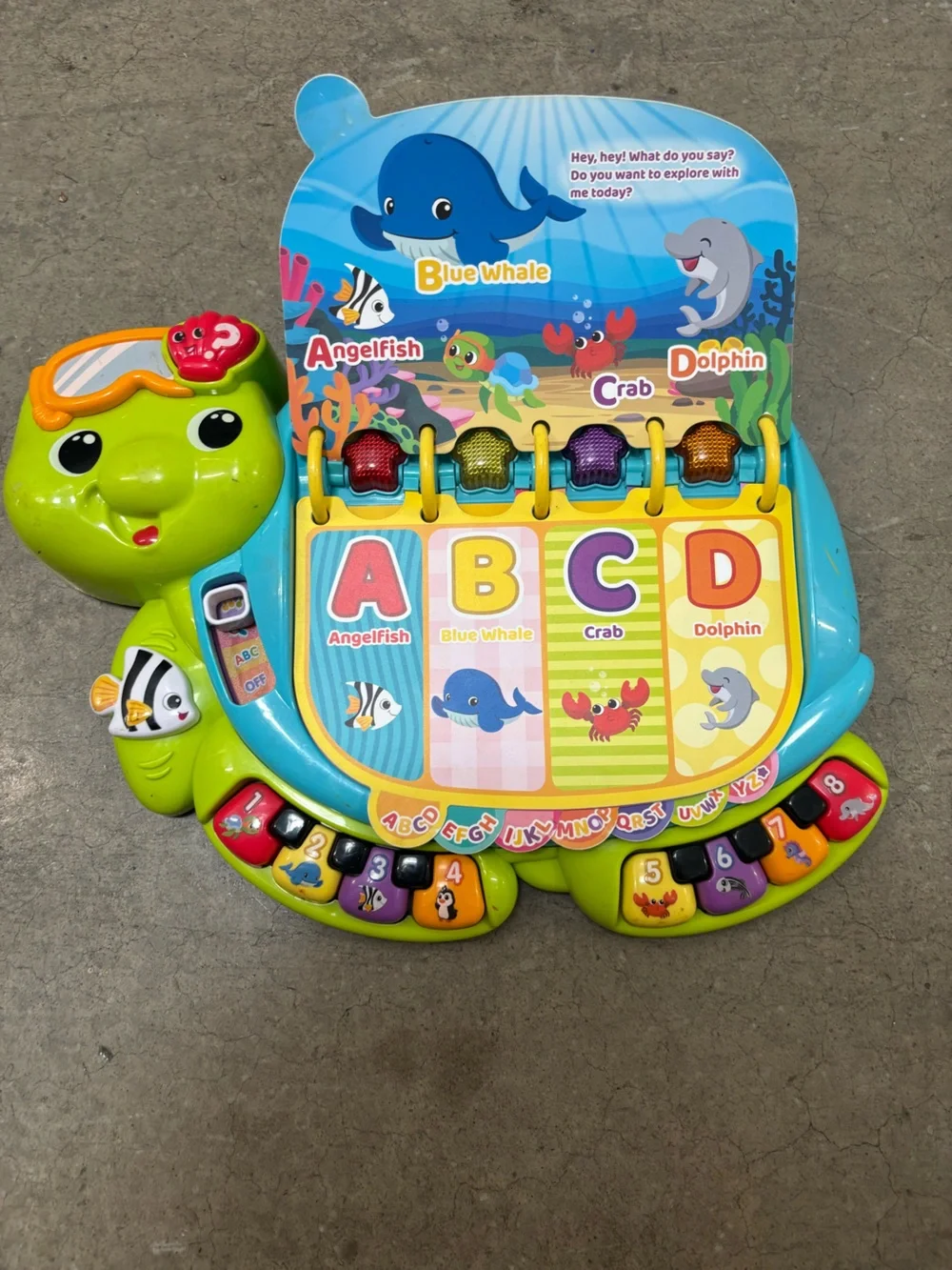 VTech Touch & Teach Sea Turtle - Blue and Green Interactive Learning Toy